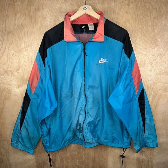 VTG Men’s Nike Black Tag Full Zip Lightweight Logo Windbreaker Jacket XXL Rare - Picture 12 of 12